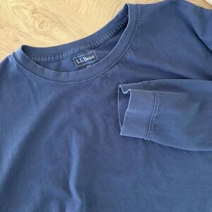 LL Bean Shirt Mens 2XL Tall Blue Long Sleeve Cotton Crewneck Tee Casual Basic